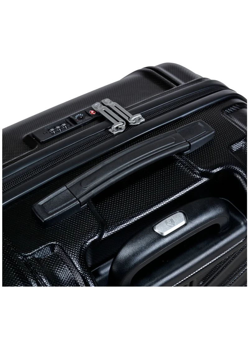 eminent Hard Case Travel Bag Trolley Luggage Set of 3 TPO Lightweight Suitcase 4 Quiet Double Spinner Wheels with TSA Lock KK30 Black