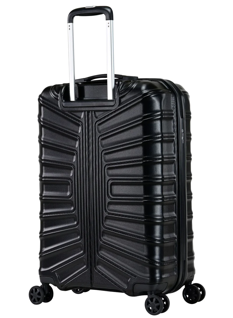 eminent Hard Case Travel Bag Trolley Luggage Set of 3 TPO Lightweight Suitcase 4 Quiet Double Spinner Wheels with TSA Lock KK30 Black