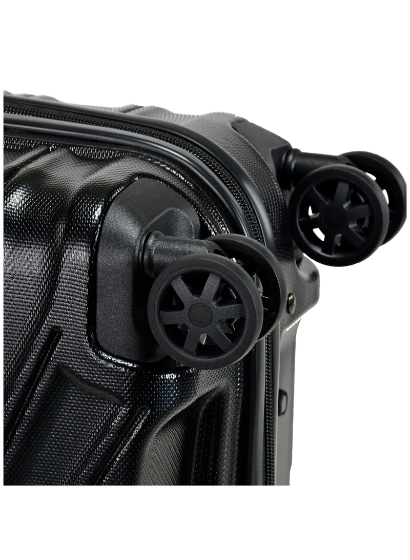 eminent Hard Case Travel Bag Trolley Luggage Set of 3 TPO Lightweight Suitcase 4 Quiet Double Spinner Wheels with TSA Lock KK30 Black