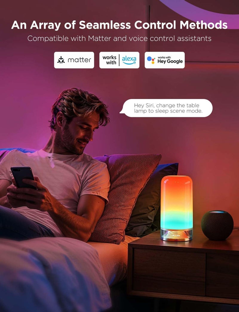 Govee Bedside Touch Table Lamp RGBICWW, Matter Alexa Compatible LED Light - Image 4