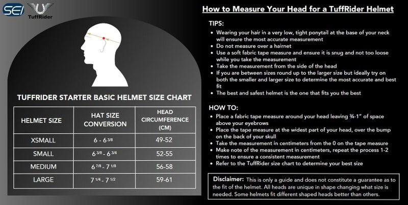 TuffRider Starter Basic Horse Riding Helmet | Comfortable Protective Equestrian Head Gear - SEI Certified -White - L - Image 2