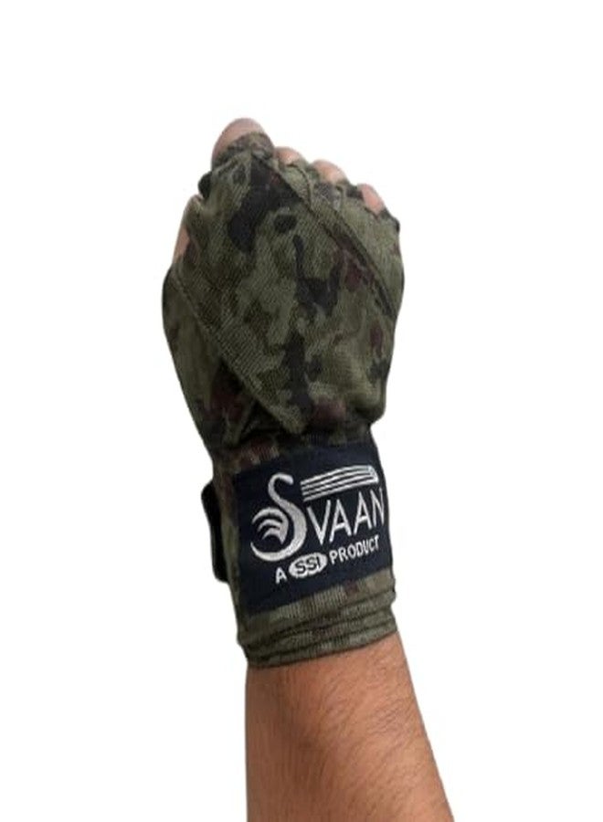 لفافات معصم قطنية مرنة بنقشة مموهة من سفان، مناسبة للرجال والنساء والأطفال، بطول 180 بوصة، مثالية لتدريبات فنون القتال المختلطة، والكيك بوكسينغ، والملاكمة التايلاندية، والتدريب على الملاكمة، والمبارزة. متينة، تسمح بمرور الهواء، سريعة الجفاف، ومبطنة. - Image 3