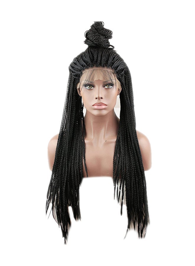 Braided Lace Front Synthetic Glueless Wig Black 20inch