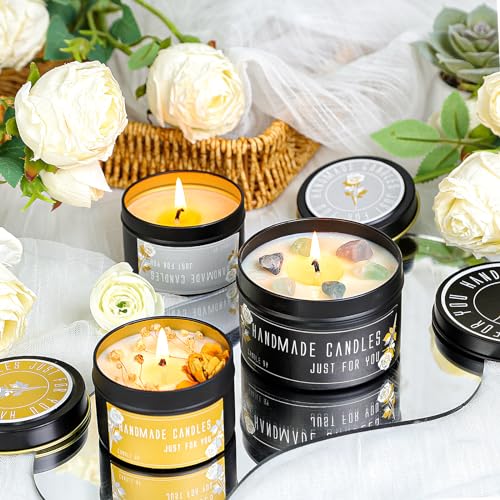 CONNOO 48 Pack Candle Tins 24pcs 8oz 24pcs 4oz Matte Black Jars with Lids for Making Candles Bulk Empty Containers with Sticky Warning Labels for Candle Making Storage and Gift - Image 3