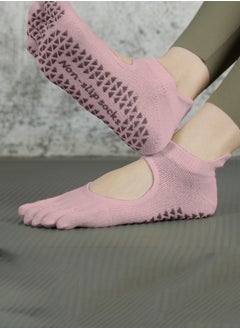 HaveDream Women's Yoga Socks, Split-Toe Non-Slip Socks Pilates Socks Five-Toe Sports Socks - Sakura Pink  - Image 2