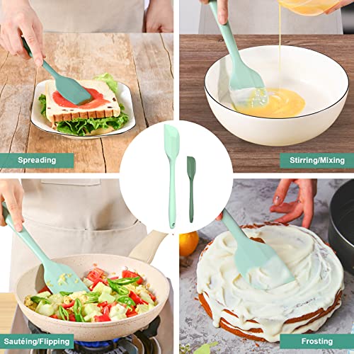 AcoWELL Silicone Spatula Set, Premium Spatulas Silicone Heat Resistant 2 Small & 2 Large Flexible Scraper for Nonstick Cookware, Rubber Spatula for Kitchen Mixing Baking Cooking Use, Soft Spatula - Set of 4 - Image 4