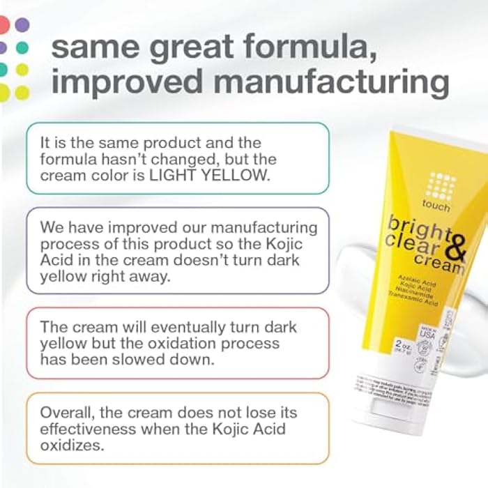 TOUCH Radiance Cream with Niacinamide, Kojic Acid, Tranexamic Acid & Azelaic Acid – Brightening Face Cream for Uneven Skin Tone – 2 oz - Image 5