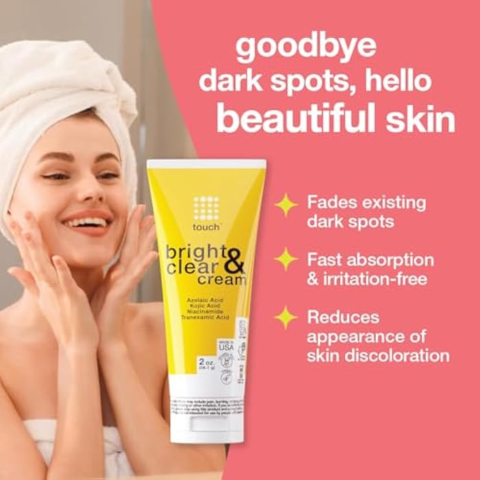 TOUCH Radiance Cream with Niacinamide, Kojic Acid, Tranexamic Acid & Azelaic Acid – Brightening Face Cream for Uneven Skin Tone – 2 oz - Image 2