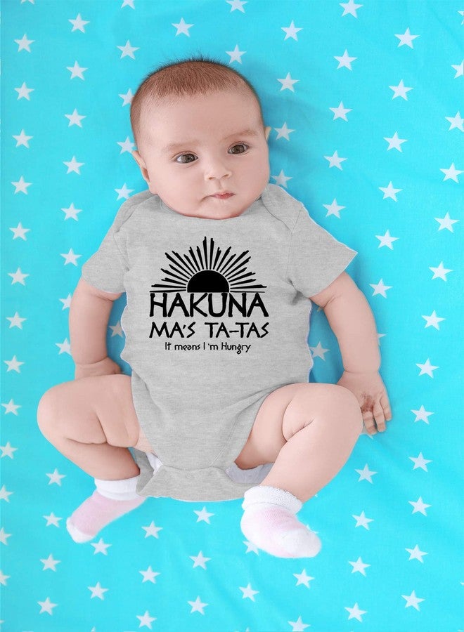CBTwear Hakuna Ma's Ta Baby Bodysuit Adorable Infant Unisex Romper Clothing Boy Girl Newborn Outfit (Newborn, Heather Grey) - Image 4