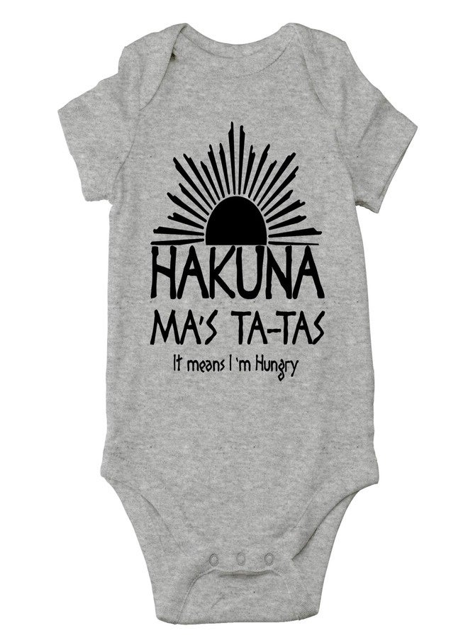 CBTwear Hakuna Ma's Ta Baby Bodysuit Adorable Infant Unisex Romper Clothing Boy Girl Newborn Outfit (Newborn, Heather Grey) - Image 1