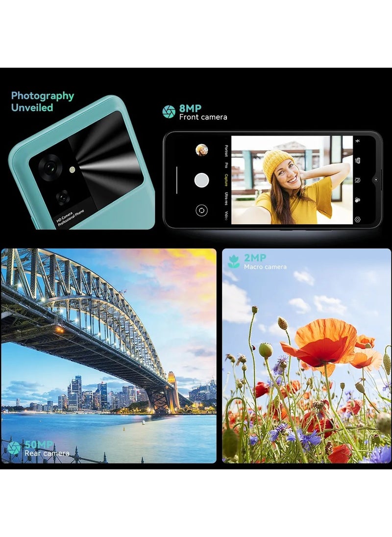 Cubot Note 21 Unlocked Cell Phone, Android 13 Smart Phone, 12GB RAM (6GB+6GB Extended), 128GB ROM, 5200mAh Battery 6.56" HD+ Display, 50MP Rear Camera, Dual SIM-Green  - Image 4