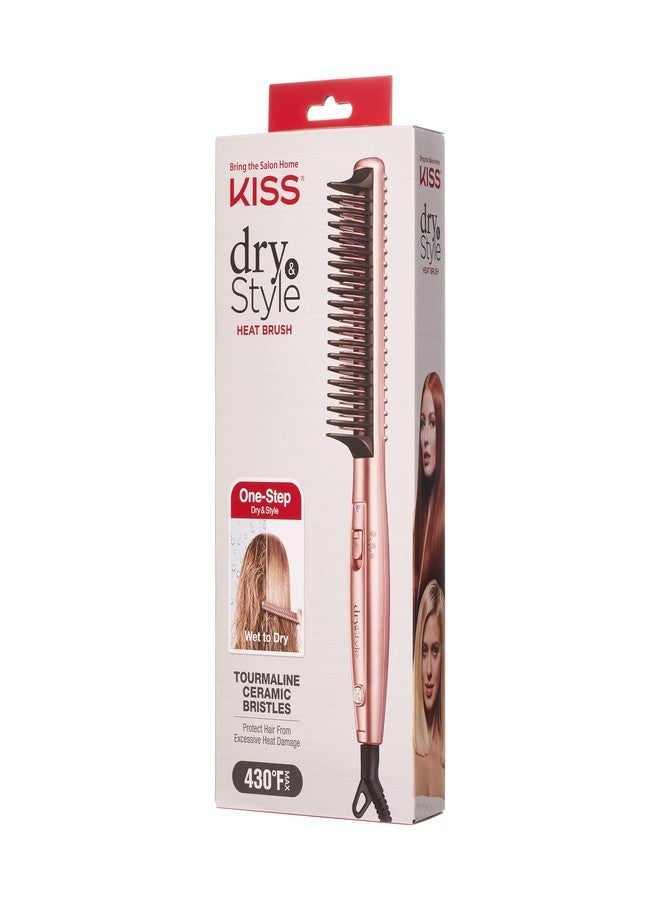 KISS Dry and Style Heat Brush, Wet to Dry Detangling and Volumizing Hot Comb, Tourmaline Ceramic Bristles, 2 Temperature Settings, Ultra Lightweight Handle, 360° Swivel Power Cord - Image 3