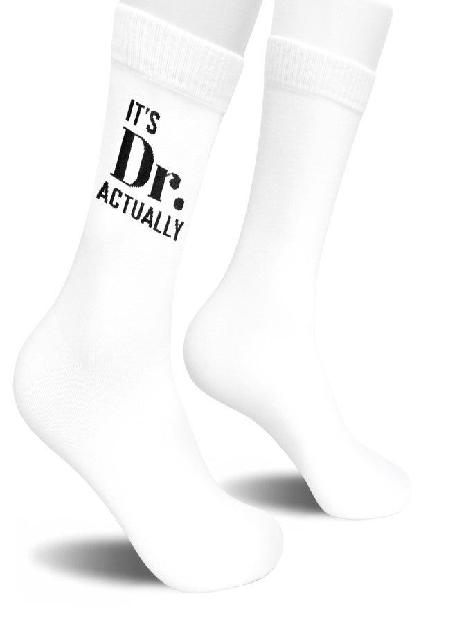 SSQBZU It’s Dr. Actually-Funny Novelty Socks Gifts for Doctors-Doctor Gifts for Graduation, Birthday, Christmas, etc.-Great for PhD, MD, JD, and Other Doctorate Degree Holders.(285) - Image 4