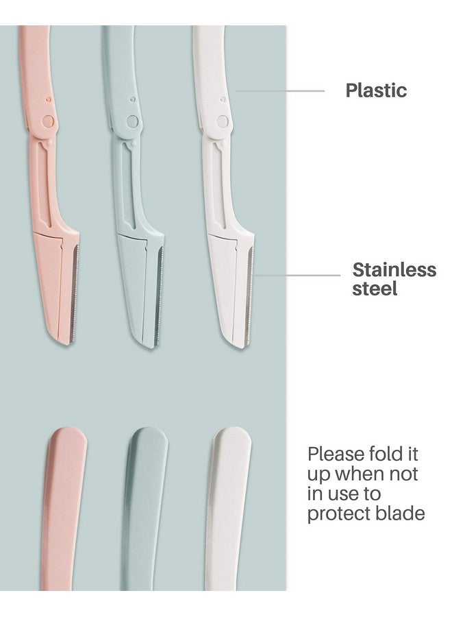 MoHern Eyebrow Razors For Women, 15 Pcs Safe Dermaplane Razor, Dermaplaning Tool For Face, Foldable Eyebrow Razor For Women And Men That Helps Smooth The Skin, 3 Colors - Image 4