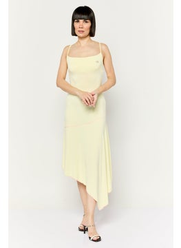 DIESEL Women Brand Logo Midi Dress, Yellow  - Image 1