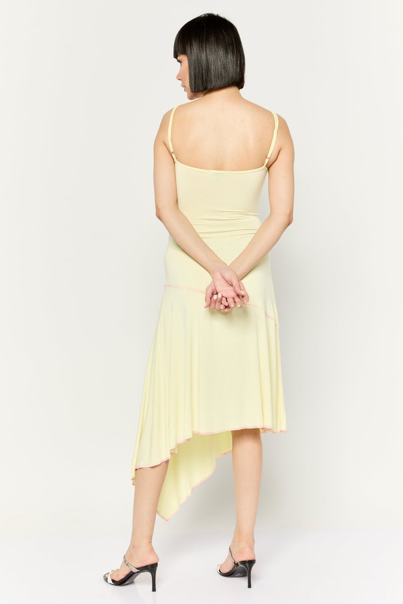 DIESEL Women Brand Logo Midi Dress, Yellow  - Image 4