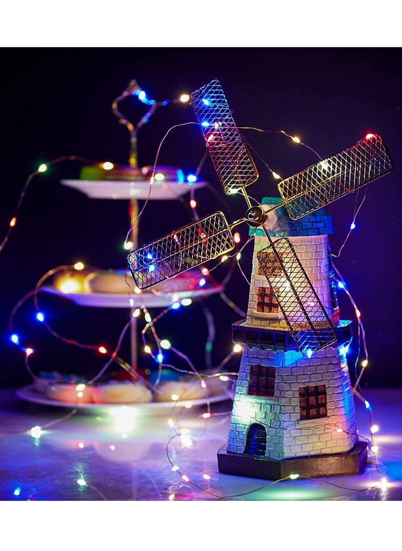 PAMEER - 3-Pack Fairy String Lights with Battery and Flexible Copper Wire 2Mtr Mini 20 LEDs Multicolor LED Strip for Christmas EID Ramadan Dewali Decoration Firefly LED Single Mode Battery Box Button ON OFF - Image 1