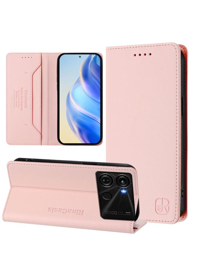 اس-توب جراب لهاتف itel P40 RC01، جراب هاتف جلدي مزدوج الطي مزود بخاصية الشفط المغناطيسي بتقنية RFID - Image 1