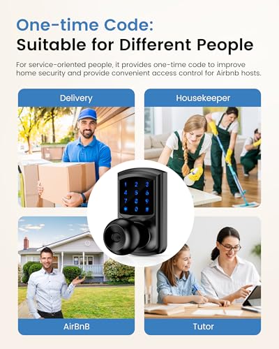 HIDALIFE Keyless Entry Door Lock, Keypad Door Lock with Handle, Smart Locks for Front Door,Touchscreen, One-Touch Toggle for Passage Mode, Matte Black - Image 5