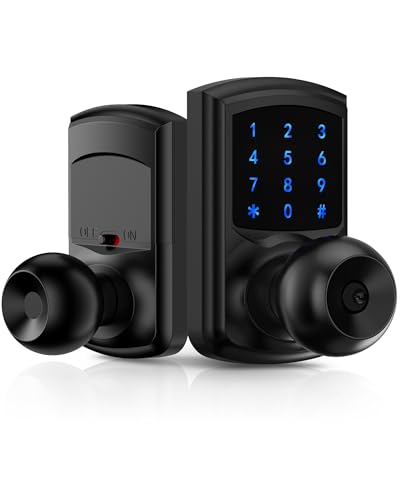 HIDALIFE Keyless Entry Door Lock, Keypad Door Lock with Handle, Smart Locks for Front Door,Touchscreen, One-Touch Toggle for Passage Mode, Matte Black - Image 1