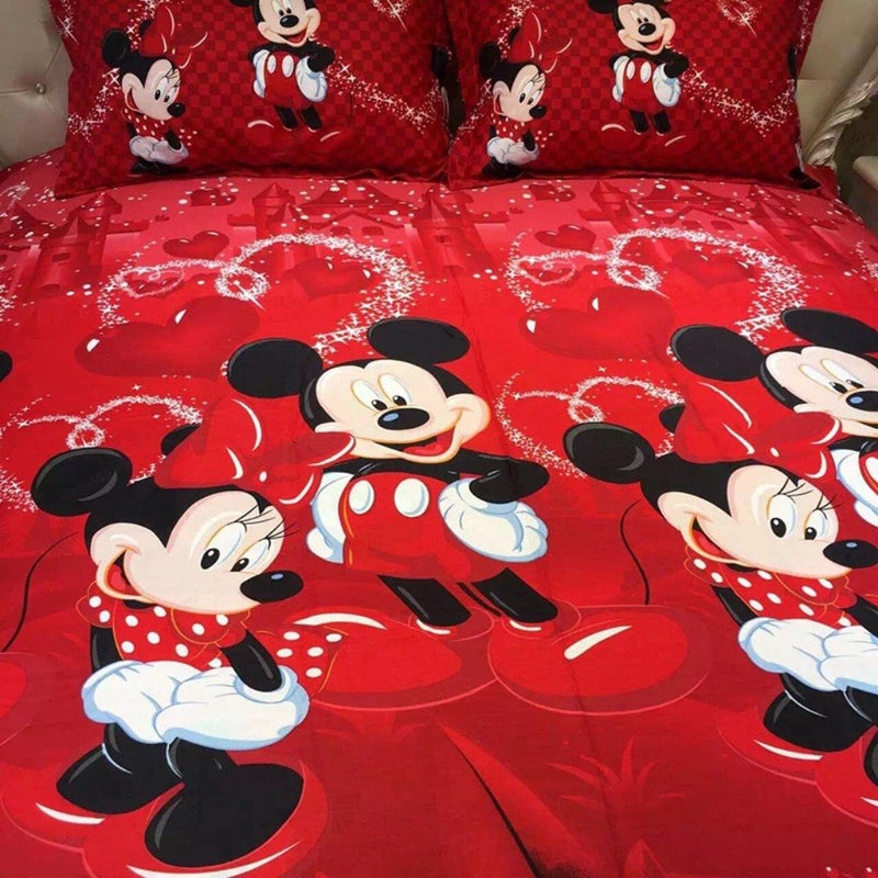 Haru Homie 100% Cotton Kids Reversible Printing Mickey Mouse Couples Duvet Cover 2PCS Bedding Set with Zipper Closure, Twin(No Comforter) - Image 2