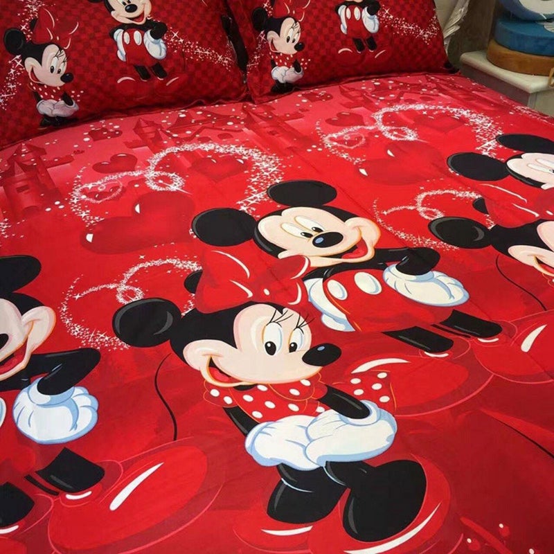 Haru Homie 100% Cotton Kids Reversible Printing Mickey Mouse Couples Duvet Cover 2PCS Bedding Set with Zipper Closure, Twin(No Comforter) - Image 3