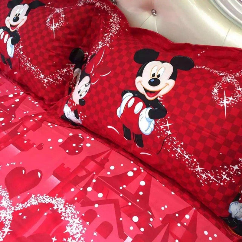 Haru Homie 100% Cotton Kids Reversible Printing Mickey Mouse Couples Duvet Cover 2PCS Bedding Set with Zipper Closure, Twin(No Comforter) - Image 4