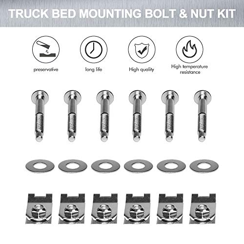 A ABIGAIL Truck Bed Mounting Bolt Nut Hardware Kit Fits 1997-2014 Ford F150, 1997-1999 Ford F250, 2006-2008 Lincoln Mark LT Pickup Replaces # W708605S436 W709424S901 924-313 - Image 2