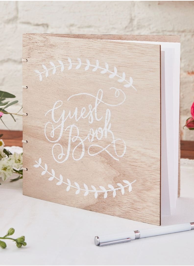 Ginger Ray - Ginger Ray Wooden Guest Book for Weddings, Events, and Special Occasions - Image 1