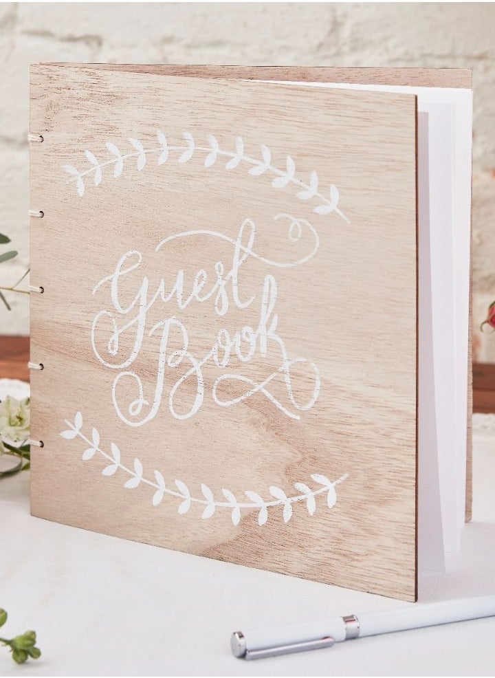 Ginger Ray - Ginger Ray Wooden Guest Book for Weddings, Events, and Special Occasions - Image 1