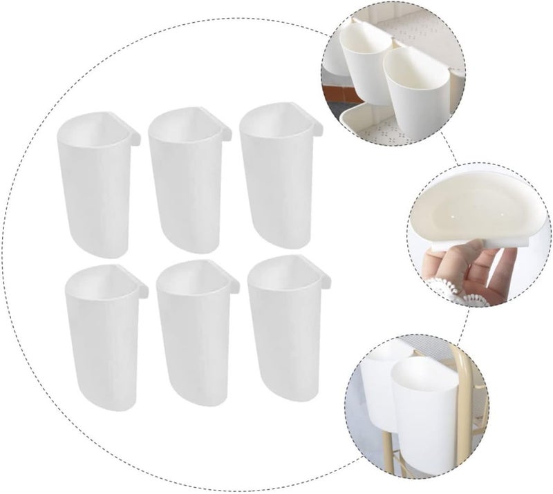 6Pcs Portable Hanging Storage Basket Set Salon Cart Attachment Sturdy Plastic for Beauty Salons and Home Organization Hanging Trash Can for Easy Waste Disposal - Image 2