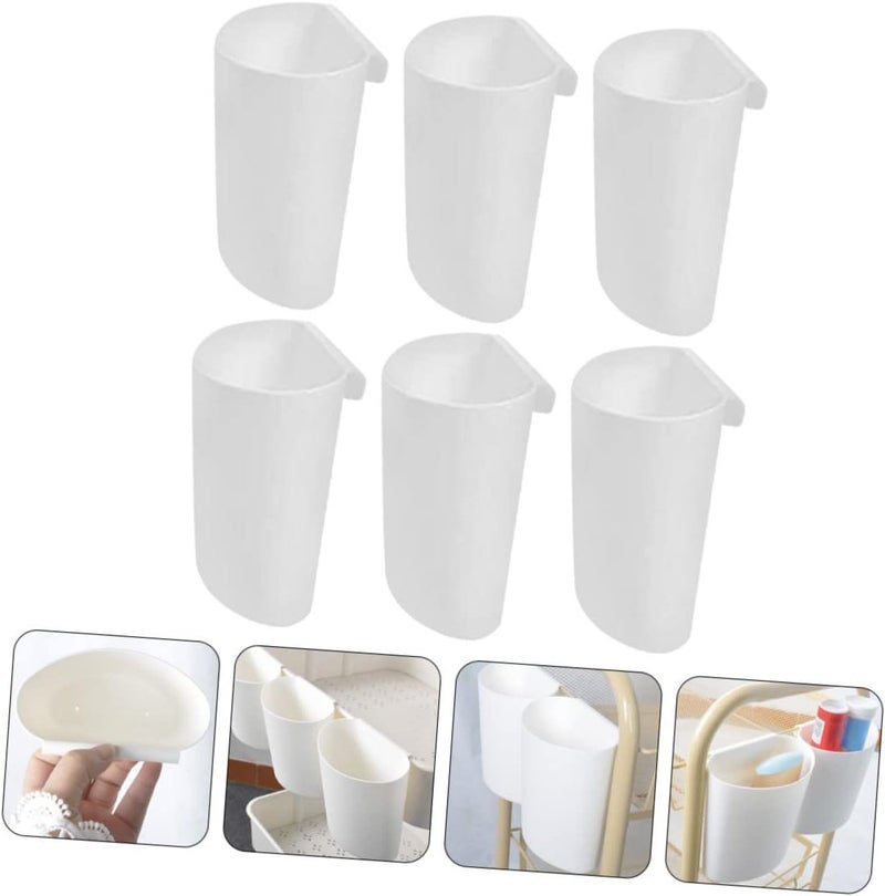 6Pcs Portable Hanging Storage Basket Set Salon Cart Attachment Sturdy Plastic for Beauty Salons and Home Organization Hanging Trash Can for Easy Waste Disposal - Image 3