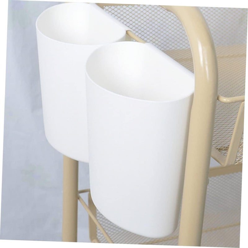6Pcs Portable Hanging Storage Basket Set Salon Cart Attachment Sturdy Plastic for Beauty Salons and Home Organization Hanging Trash Can for Easy Waste Disposal - Image 4