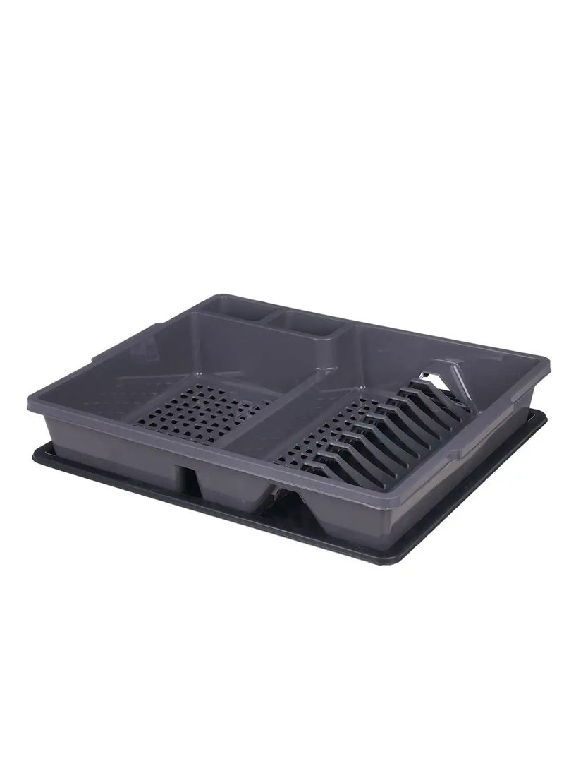 favilla Rectangular plastic dish drainer with base, 35x30 cm - Gray - Image 2
