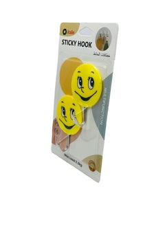 ITALO Pack Of 2 Pcs Wall Hooks Heavy-Duty Self-Adhesive Hooks For The Kitchen Bathroom And Bedroom Smile Sticky Hooks  - Image 2
