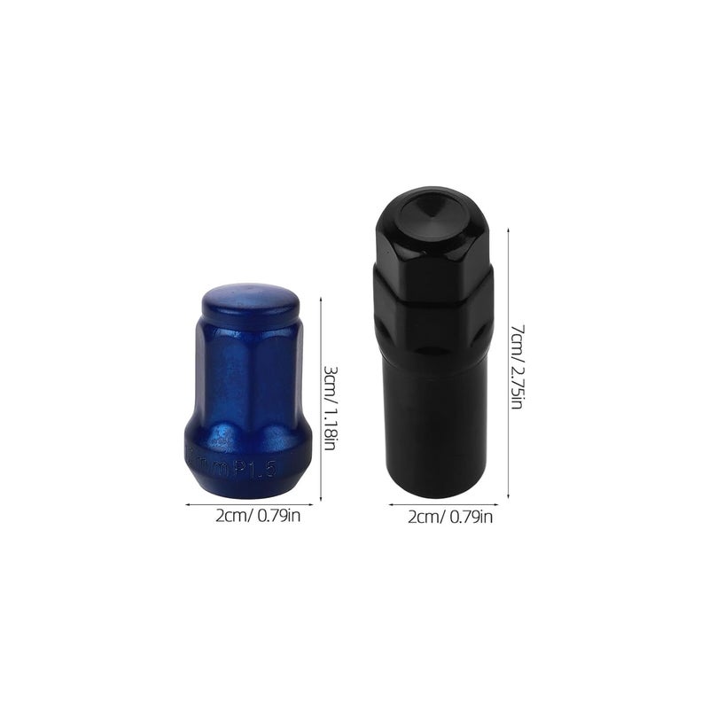 Blue 12x1.5mm 32mm Steel Anti-Theft External Hex Wheel Lug Nuts Set for Car Trailer Truck Wheel Accessories - Image 2