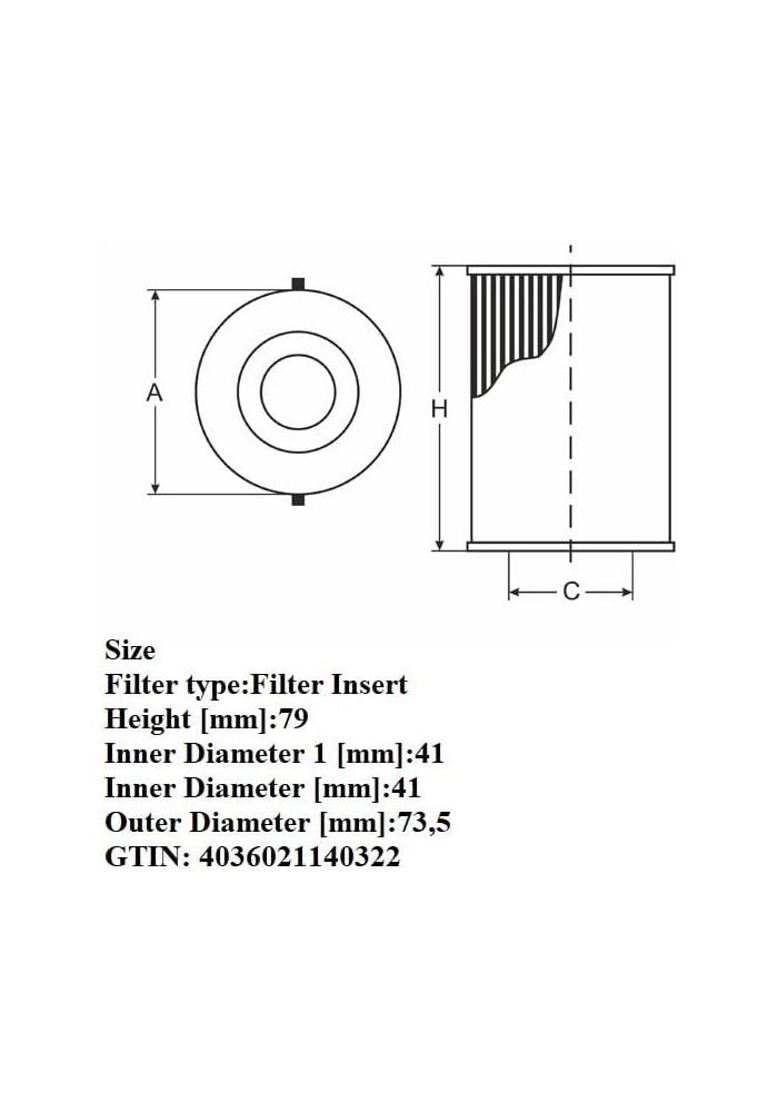 HTE SCT MANNOL SH4032L Oil Filter Element - Image 3