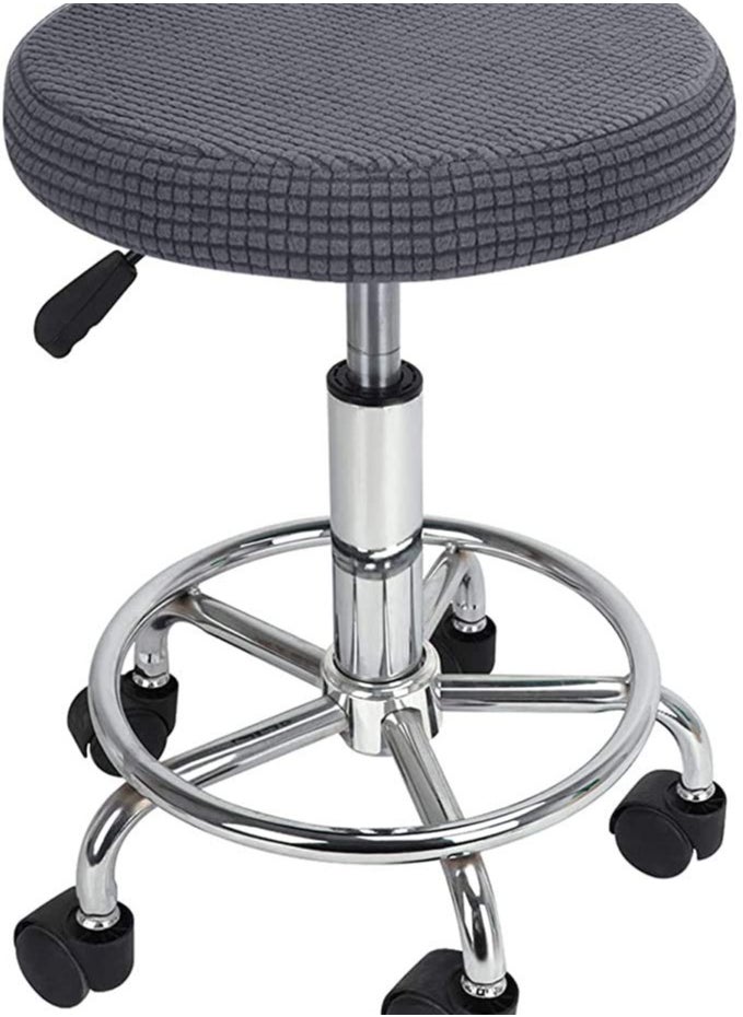 Non-Slip Round Bar Stool Seat Cover Chair Seat Cushion, Stretchable and Breathable, Fits 30-38cm Universal Club Salon Stools, Chair Slipcover for Chair Cover Protection - Image 1