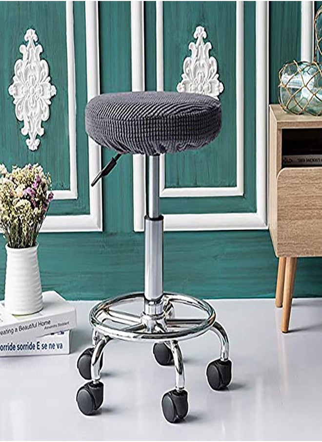 Non-Slip Round Bar Stool Seat Cover Chair Seat Cushion, Stretchable and Breathable, Fits 30-38cm Universal Club Salon Stools, Chair Slipcover for Chair Cover Protection - Image 2