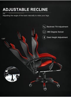 High Back Gaming Chair Office Chair Ergonomic Computer Chair with Footrest Tilt and Height Adjustable Desk Chair with Comfortable Armrest Headrest and Lumbar Support Game Chair for Adults Red - pzsku/ZFB30D65C43F4C75A4480Z/45/_/1717912086/d4b0aa37-7038-46fe-b6cf-d8f30b75be26