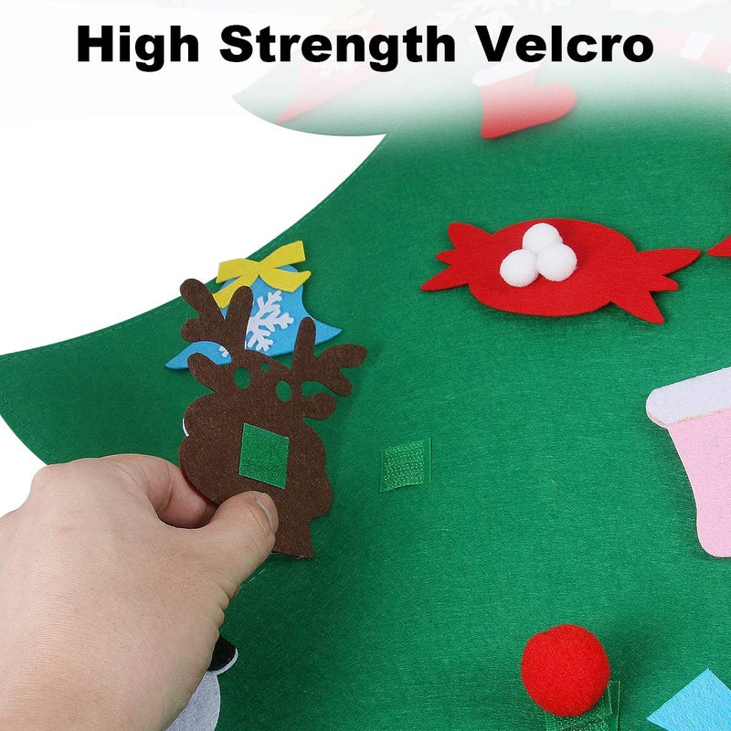 جايم إكسل شجرة عيد الميلاد من Gamexcel بطول 4 أقدام للأطفال الصغار والأطفال، 36 قطعة من الحلي القابلة للفصل، معلقة على الحائط، هدايا عيد الميلاد - خطاف وحلقة DIY لتزيين عيد الميلاد من مونتيسوري - Image 3