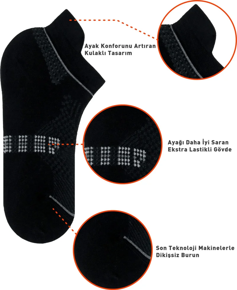 دايكو Premium Seamless Ear Bamboo Super Booties Socks