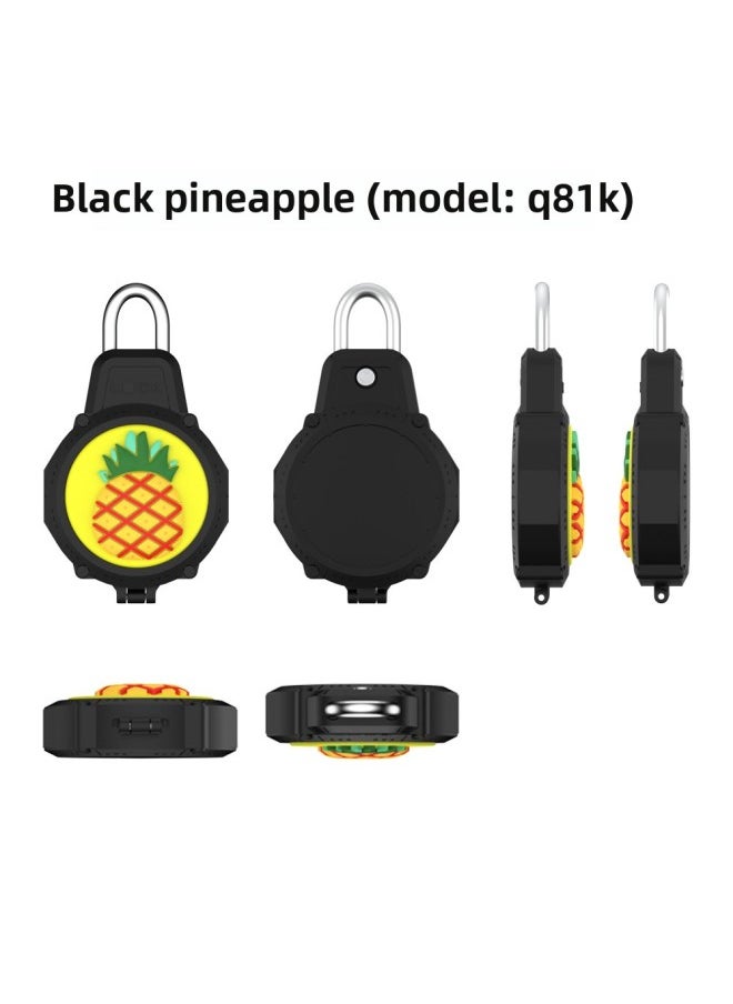 Generic - Suitable For Apple For Apple Airtag Anti-lost Security Lock PC Waterproof Protective Shell Cartoon Cute Couple Shell-Color:Black PineFor Apple (Q81K) - Image 1