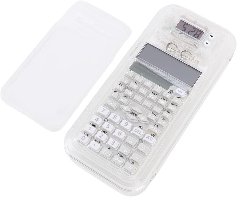 Scientific Calculator Pencil Box/Cover Dust Proof Dual Display Multi Functional Pen Box/Cover for Students White - Image 1