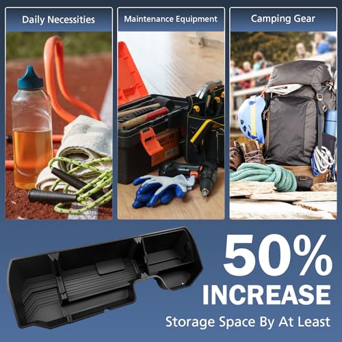 Abystar Under Seat Storage Box for Chevrolet Silverado & GMC Sierra 1500 2019–2026, 2500HD 3500HD 2020–2026, Rear Underseat Organizer, Hidden Tool Storage, No Drill Installation, Black - Image 5