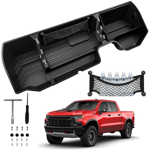Abystar Under Seat Storage Box for Chevrolet Silverado & GMC Sierra 1500 2019–2026, 2500HD 3500HD 2020–2026, Rear Underseat Organizer, Hidden Tool Storage, No Drill Installation, Black - Image 1