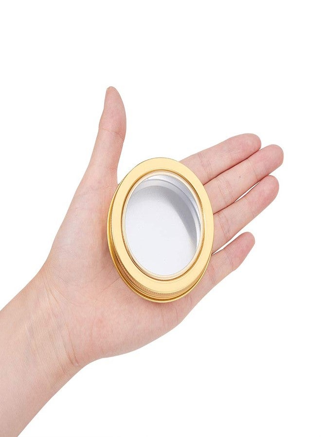 BENECREAT 14 Pack 2 OZ Tin Cans Screw Top Round Aluminum Cans Screw Lid Containers with Clear Window - Great for Store Spices, Candies, Tea or Gift Giving (Gold) - Image 3