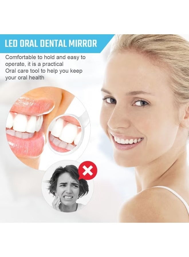 2PCS Dental Mirror with Light, Dental Teeth Mirror, Anti Fo Mouth Tooth Mirror, Dental Inspection Mirror with LED Light for Oral Dental Care, Dental Oral Care Tool Kit - Image 4