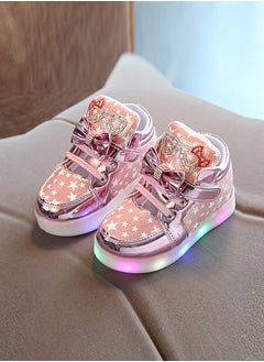 Al Aoyama Al Aoyama LED Light Up Shoes Kids High top Sneakers Flashing Luminous Shoes Dancing Sneakers for Boys Girls Toddles Gift  - Image 2
