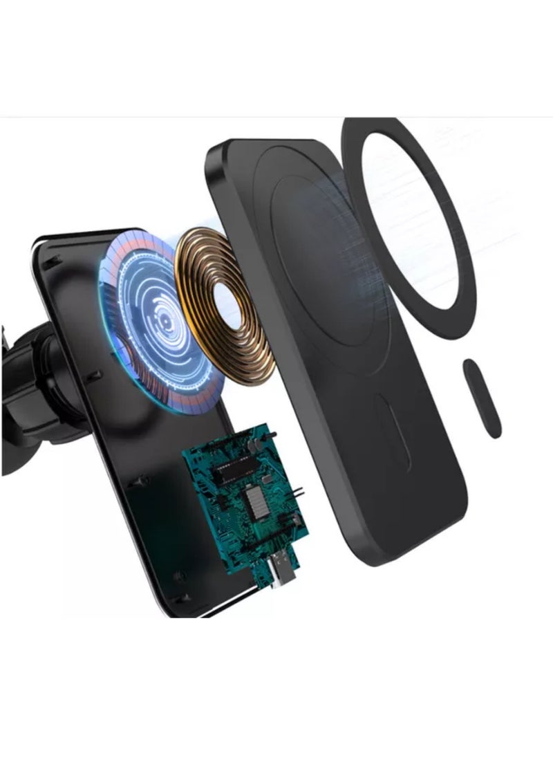 Generic - Qi15W Magnetic car Wireless Charger Charging Pad Phone Holder Magnet compatible For iphone14 13 12 magsafe 15W Fast Car Wireless Charger. - Image 1